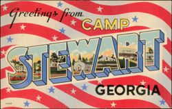 Greetings from Camp Stewart Georgia Large Letter Postcard