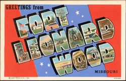 Greetings from Fort Leonard Wood Large Letter Postcard