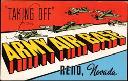 Taking Off from Army Air Base Postcard