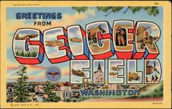 Greetings From Geiger Field Large Letter Postcard