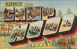 Greetings from Camp Hood, Military Scenes Postcard