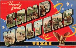 Howdy from Camp Wolters Texas Large Letter Postcard