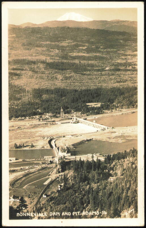 Bonneville Dam and Mt. Adams Oregon