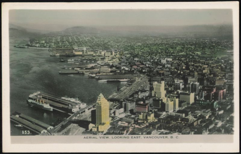 Aerial View Looking East Vancouver BC Canada British Columbia