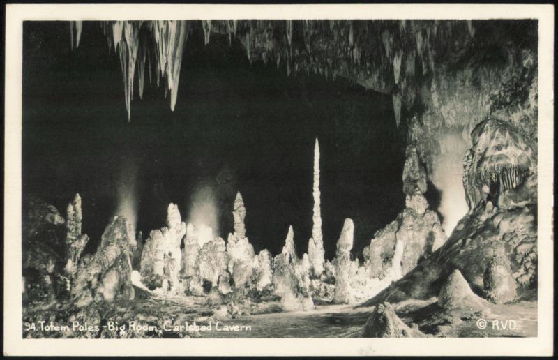 Totem Poles - Big Room, Carlsbad Cavern New Mexico