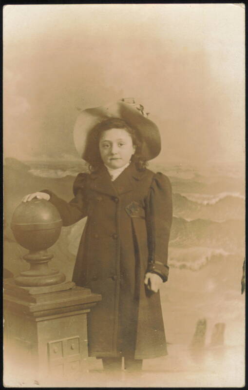 Young Girl in Coat and Hat, Studio Portrait Children