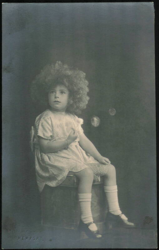 Girl with Big Curly Hair and Bubbles Children