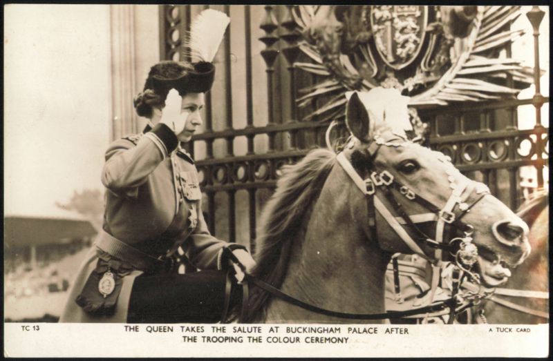 The Queen Takes the Salute at Buckingham Palace London England