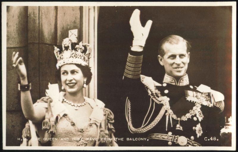 Queen Elizabeth II & Duke Philip Coronation Wave United Kingdom