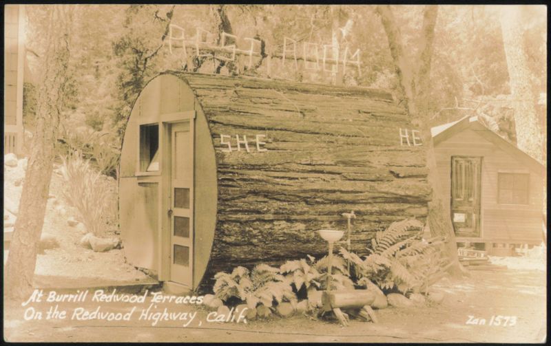 Redwood Log Rest Room, Burrill Redwood Terraces California