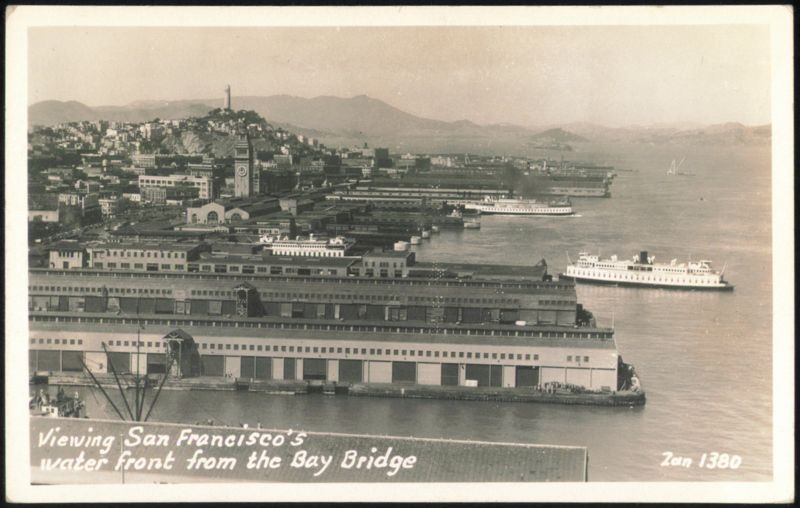 Viewing San Francisco's water front from the Bay Bridge California