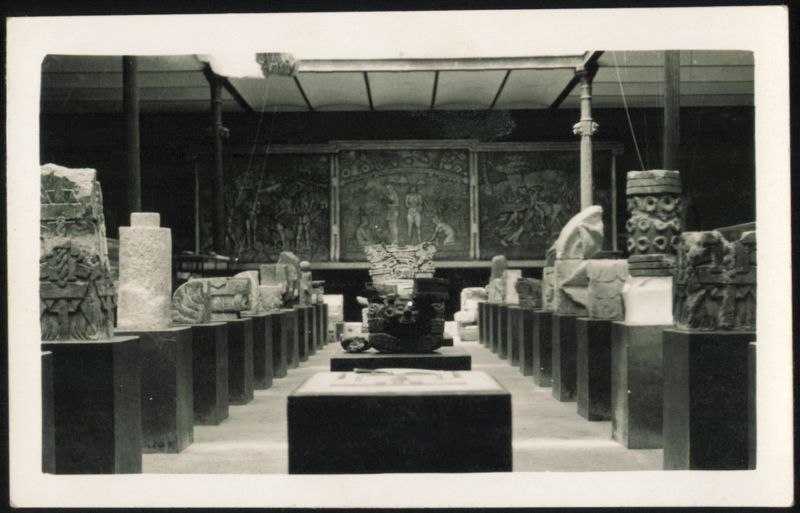 Museum Interior with Sculptures and Relief Panels Sculpture & Carving