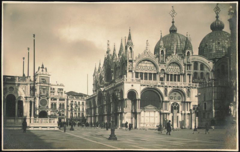 St. Mark's Basilica and Clock Tower Venice Italy