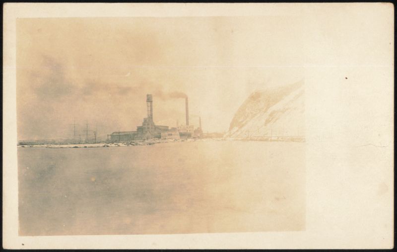 Industrial Plant with Smokestacks by the Water Landscapes