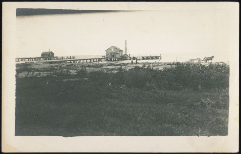 Buildings on Piers, Horse-Drawn Cart by Water Transportation