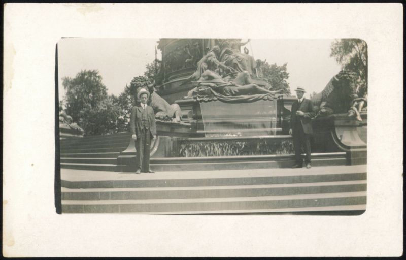 Men at Wittelsbacher Fountain Munich Germany