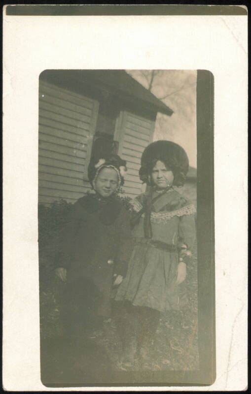 Two Girls Lila Brown & Hazel in Bonnets Children