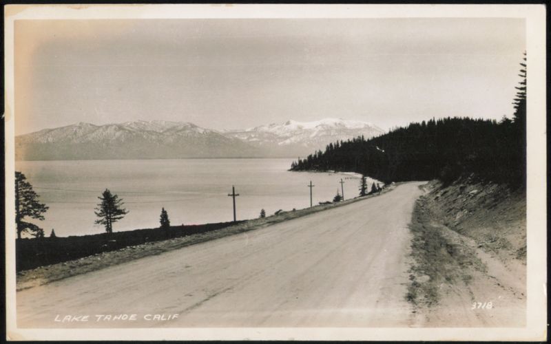 Lake Tahoe Road, Snow-Capped Mountains California