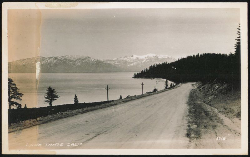 Snow-Capped Mountains & Road Lake Tahoe California
