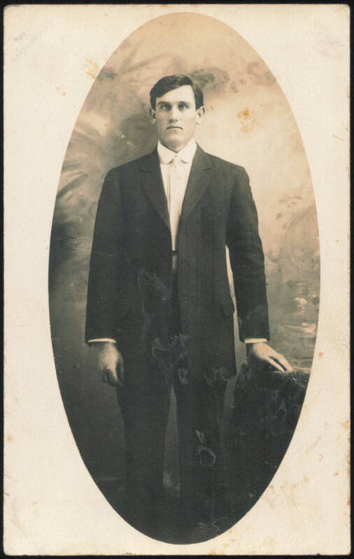Young Man in Suit Oval Portrait Men