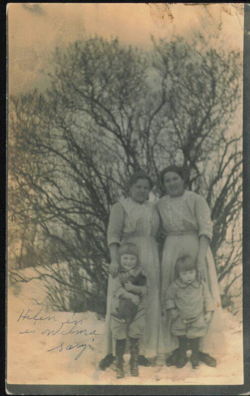 Helen, Wilma, and Two Boys in Snow Family Portaits