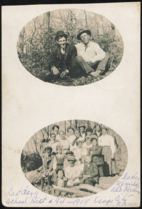 Last Day of School Dist #94, Teacher Ada Kircher Osage City Kansas