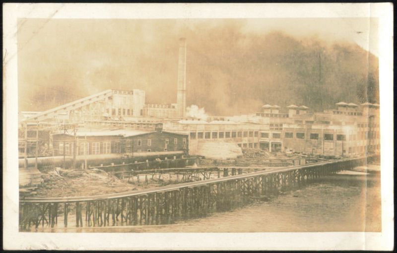 Industrial Complex with Smokestack & Bridge Canada