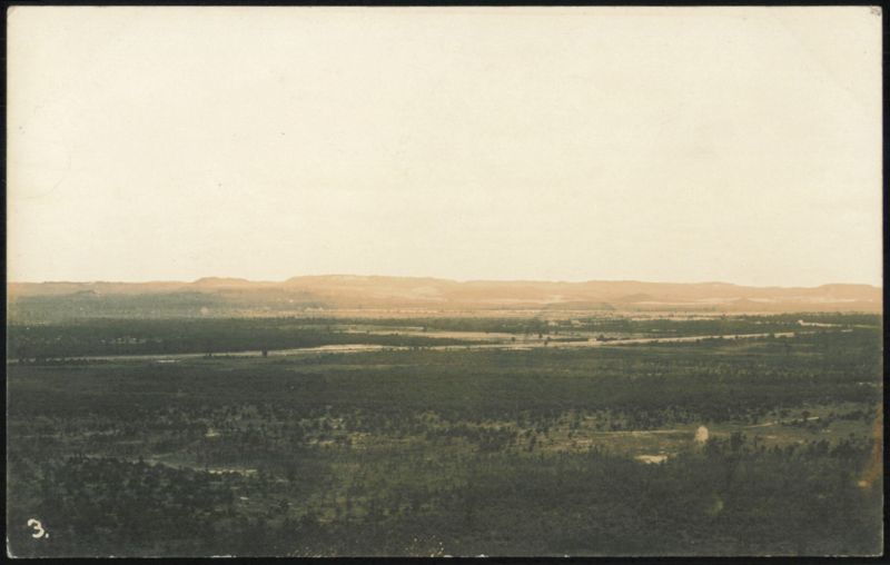 Landscape View with Distant Hills Trees