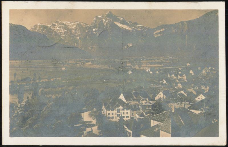 Weesen with Rautispitz and Glärnisch Mountains Switzerland