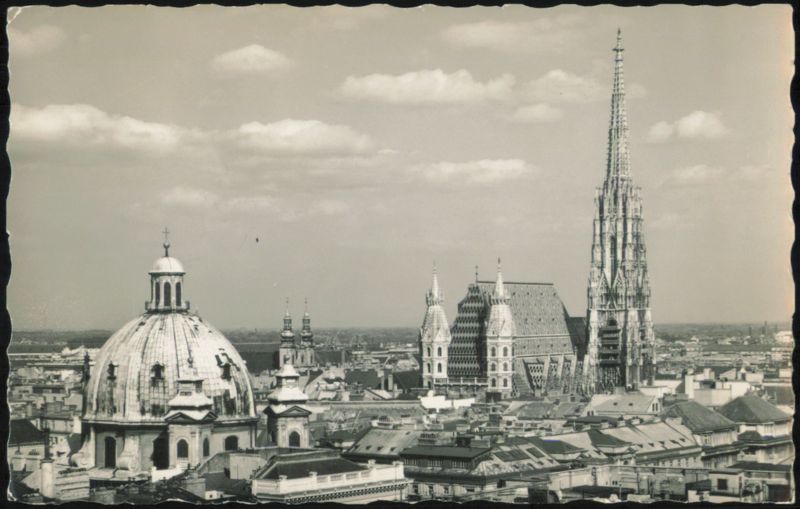 Vienna City View from Hochhaus with St. Stephen's Cathedral Austria