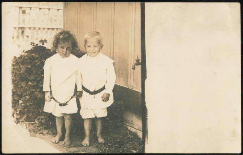 Two Barefoot Children Outdoors