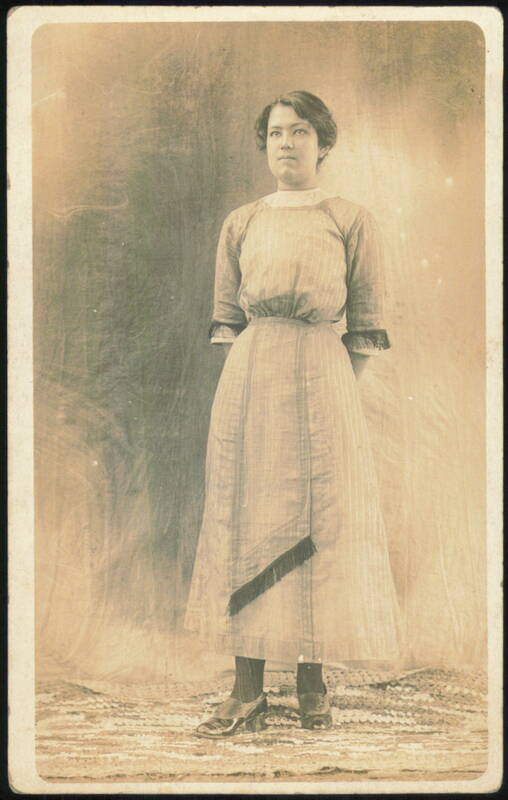 Young Woman in Long Dress, Studio Portrait Women