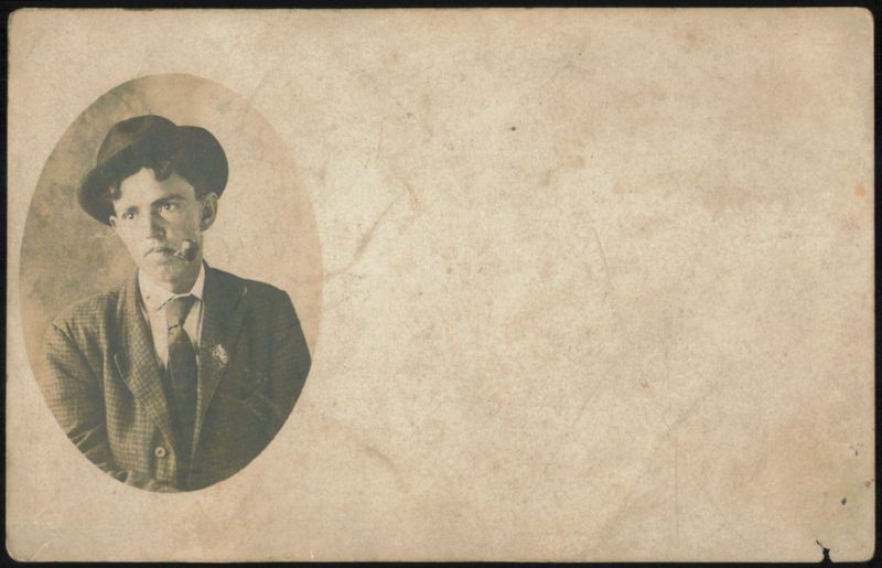 Young Man in Hat and Suit Portrait Men