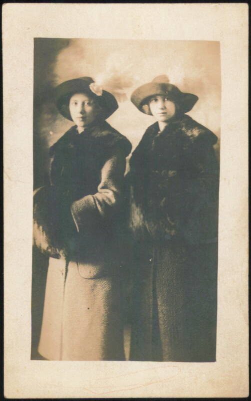 Two Women in Hats and Fur Coats
