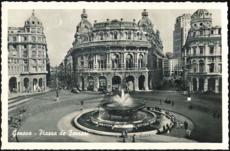 Piazza De Ferrari with Fountain Genova Italy