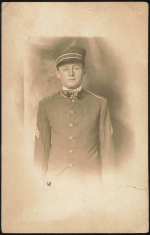 Sergeant, Young Man in Military Uniform Portrait