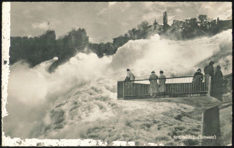 Rhine Falls, Schloss Laufen, Switzerland RPPC Postcard Neuhausen am Rheinfall
