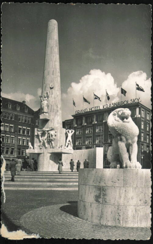 National Monument, Dam Square, Grand Hotel Krasnapolsky Amsterdam Netherlands