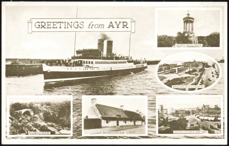 Ayr Multi-View: Burns Monument, Cottage, Willington Gardens Scotland