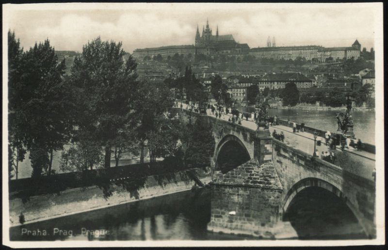 Charles Bridge and Prague Castle Czechoslovakia