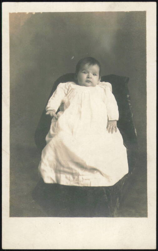 Baby in White Dress Portrait Babies