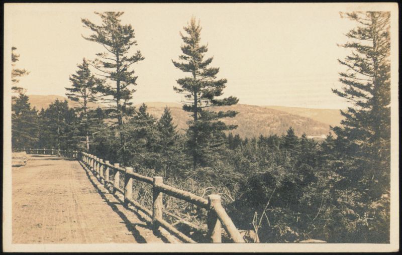 Road with Rustic Fence, North East Harbor Maine