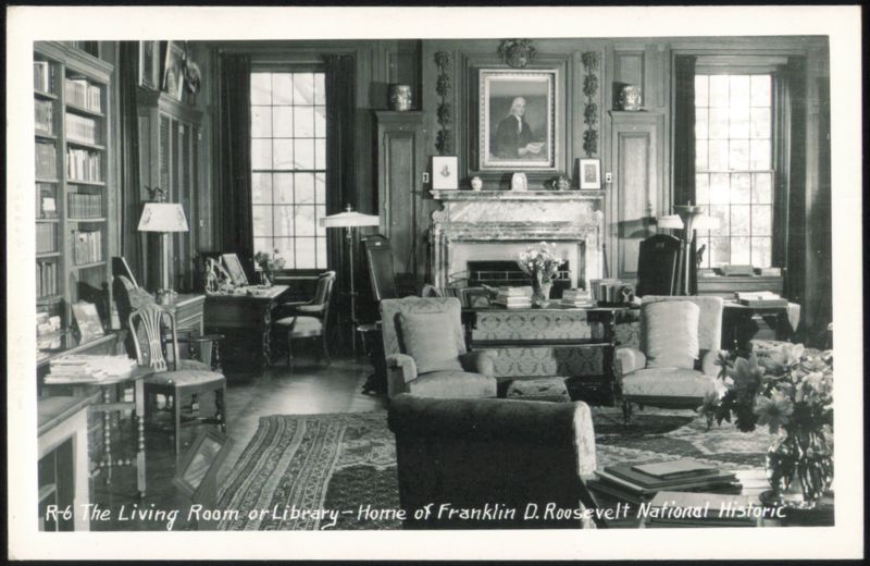 The Living Room or Library - Home of Franklin D. Roosevelt Hyde Park New York