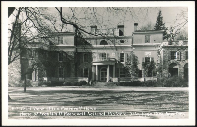 Front View of The Roosevelt Home Hyde Park New York