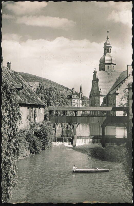 Ellingen, Altmühl River, Bridge & Church Germany F. X. Lechler