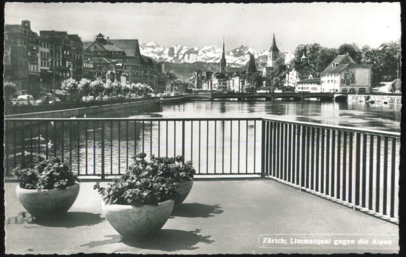 Limmatquai towards the Alps Zürich Switzerland
