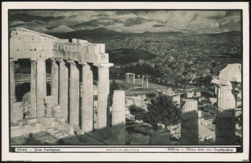 Athens - Over Parthenon Greece SP. Meletzis Greece, Turkey, Balkan States