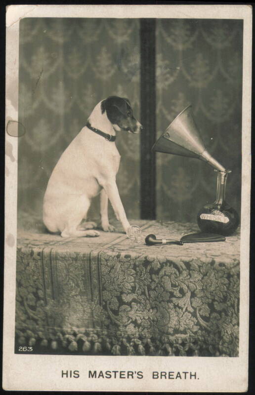 His Master's Breath Dog & Gramophone Parody Drinking