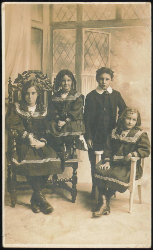 Four Children in Sailor Outfits Studio Portrait