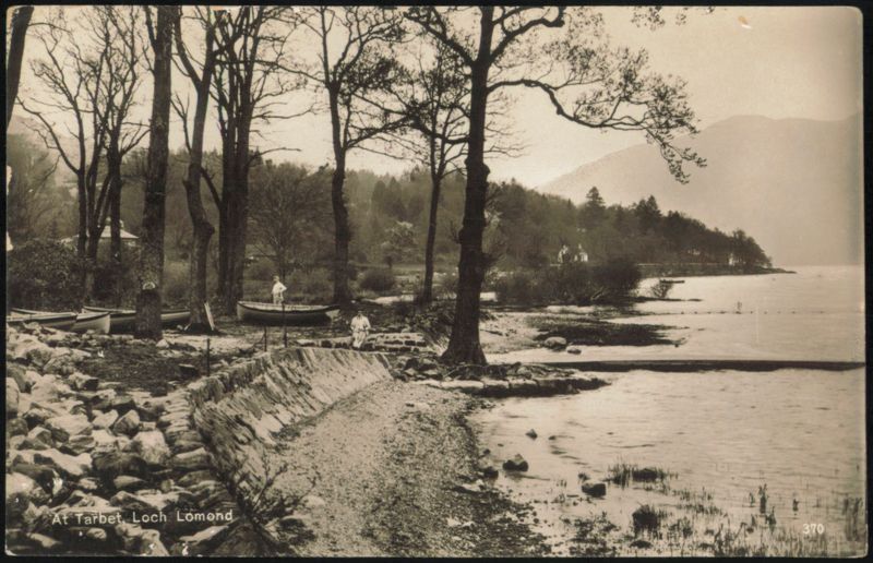 Tarbet, Loch Lomond Shoreline with Boats & People Scotland